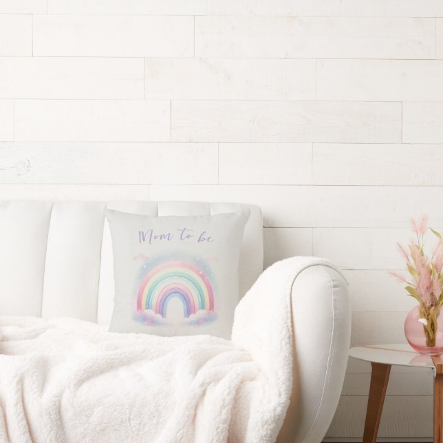 Personlig Pastel Rainbow Mamma-to be Pillow Kudde (Soffa)
