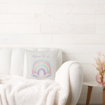 Personlig Pastel Rainbow Mamma-to be Pillow