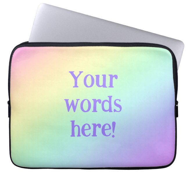 Personlig Pastel Rainbow-övertoning Laptop Fodral (Framsidan)