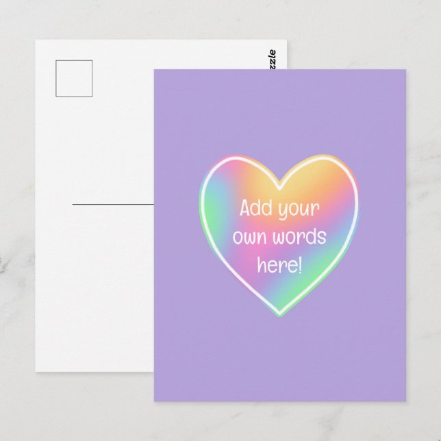 Personlig Pastel Rainbow Postcards Vykort (Fram/baksida)