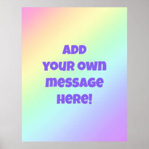Personlig Pastel Rainbow Poster