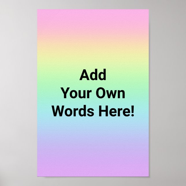 Personlig Pastel Rainbow Poster (Framsidan)