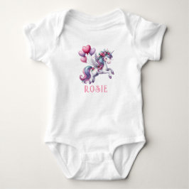 Personlig Pastel Rainbow Unicorn Baby Bodykostym T Shirt