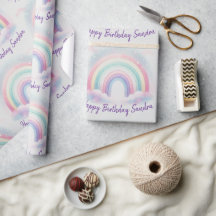 Personlig Pastel Rainbow Wrapping Papper