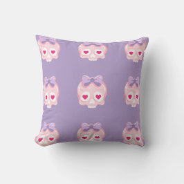 Personlig Pastel Rosa and Lila Skull Kudde