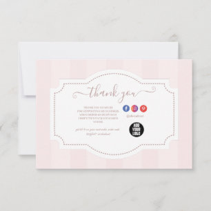 Personlig Pastel Rosa Cake Bakery Tack Kort