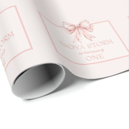 Personlig Pastel Rosa Coquette Milestone Presentpapper