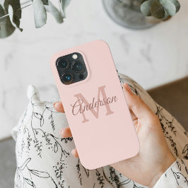 Personlig Pastel Rosa iphone case | Monogram