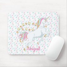 Personlig Pastel Rosa Magic Unicorn Stars