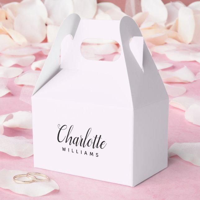 Personlig Pastel Rosa Monogram Favoritruta Presentaskar (Bröllop)