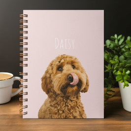 Personlig Pastel Rosa Phone Case med Hund Photo Anteckningsbok