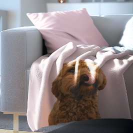 Personlig Pastel Rosa Phone Case med Hund Photo Fleecefilt