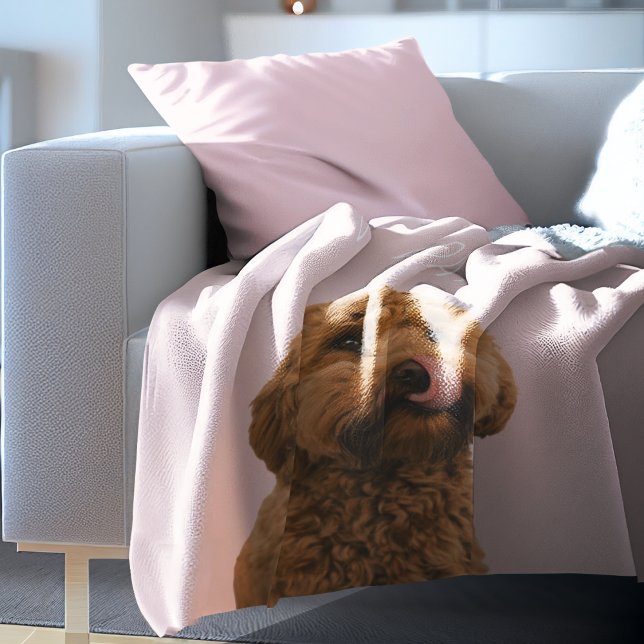 Personlig Pastel Rosa Phone Case med Hund Photo Fleecefilt (Skapare uppladdad)