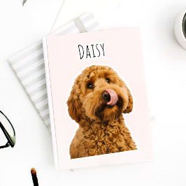 Personlig Pastel Rosa Phone Case med Hund Photo Klistermärken