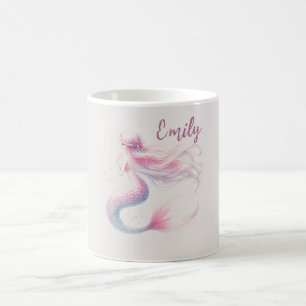 Personlig Pastel Rosa Sjöjungfru Mugg - Anpassat n