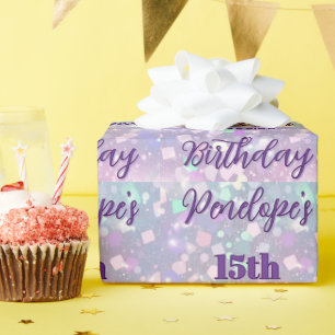Personlig Pastel Shimmer Birthday Firation Presentpapper