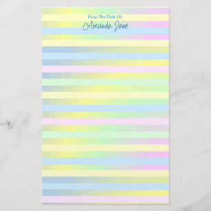 Personlig Pastel Stripe-mall Brevpapper