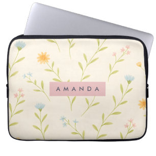 Personlig Pastell Äng Vildblomma Laptop Fodral
