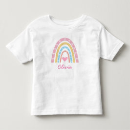 Personlig Pastell boho regnbåge Babyflicka T Shirt