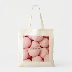 Personlig Pastell Chic Rosa Tennisboll Tygkasse