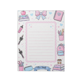 Personlig Pastell Coquette Lärare Linjerat Anteckn Anteckningsblock