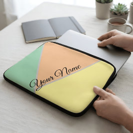 Personlig Pastell Estetik Mint Päron Geometrisk Laptop Fodral