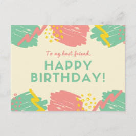 Personlig - Pastell Färgrika Penseldrag Vykort