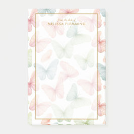 🦋 Personlig Pastell Fjäril Post-it Block