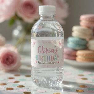 Personlig Pastell Glass Birthday Vattenflaskor Etikett