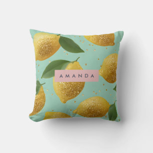 Personlig Pastell Glitter Citron Stil Kudde
