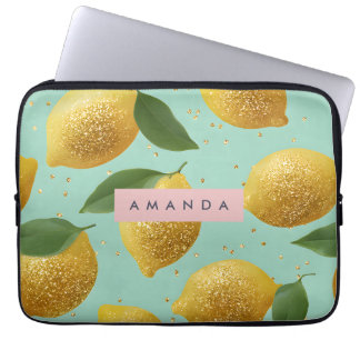 Personlig Pastell Glitter Citron Stil Laptop Fodral