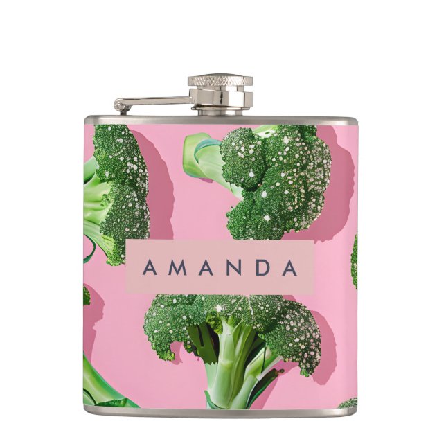 Personlig Pastell Glitter Grön Broccoli Fickplunta (Framsidan)
