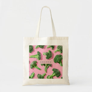 Personlig Pastell Glitter Grön Broccoli Tygkasse