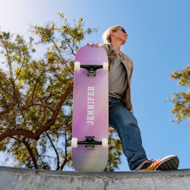 Personlig Pastell Gradient Namn Mini Skateboard Bräda 18,5 Cm (Utomhus 1)