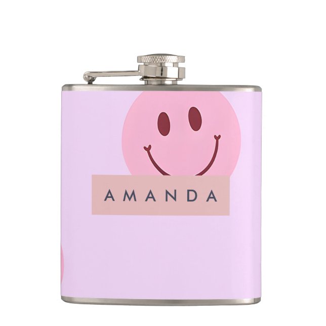 Personlig Pastell Lavendel & Rosa Glada Ansikte Fickplunta (Framsidan)