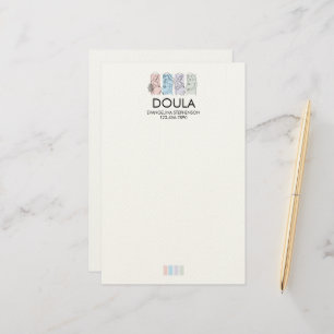 Personlig Pastell Linje Konst DOULA Brevpapper
