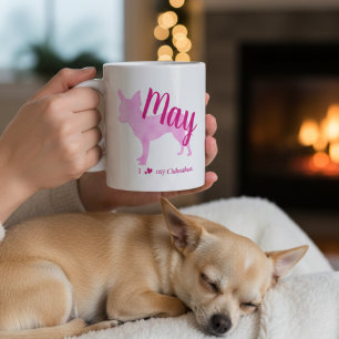 Personlig Pastell Rosa Chihuahua Mamma Kaffemugg