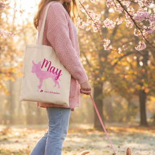 Personlig Pastell Rosa Chihuahua Silhuett Väska