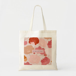Personlig Pastell Varm Retro Blommig Estetik Tygkasse