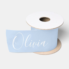 Personlig Pastellblå Elegant Namn Satin