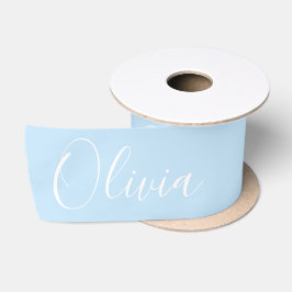 Personlig Pastellblå Elegant Namn Satin