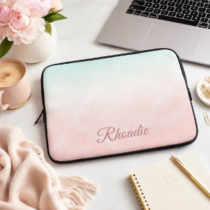 Personlig Pastellmarmor Laptop Fodral