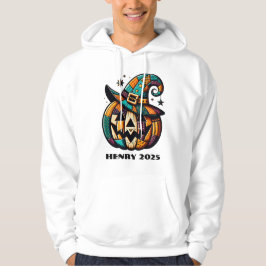 Personlig Patchwork Pumpk Halloween Hoodie