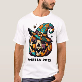 Personlig Patchwork Pumpk Halloween T Shirt