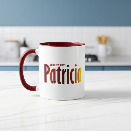 Personlig "Patricia" Namn in Red, Gult Hues Mugg