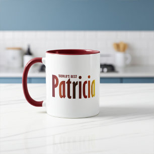 Personlig "Patricia" Namn in Red, Gult Hues Mugg