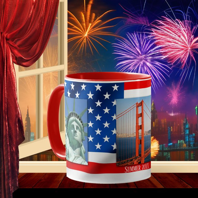 Personlig Patriot USA flagga Photo Mugg (Skapare uppladdad)