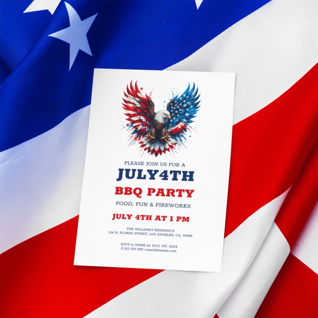 Personlig Patriotic America Bold Eagle Inbjudan (Skapare uppladdad)