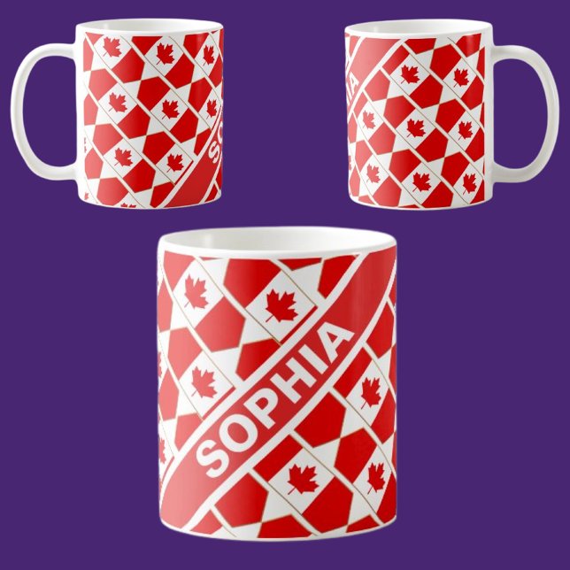 Personlig Patriotic Canada Flagga Kaffemugg (Skapare uppladdad)