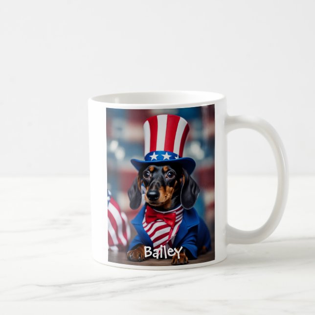 Personlig Patriotic Dachshund Mugg (Höger)